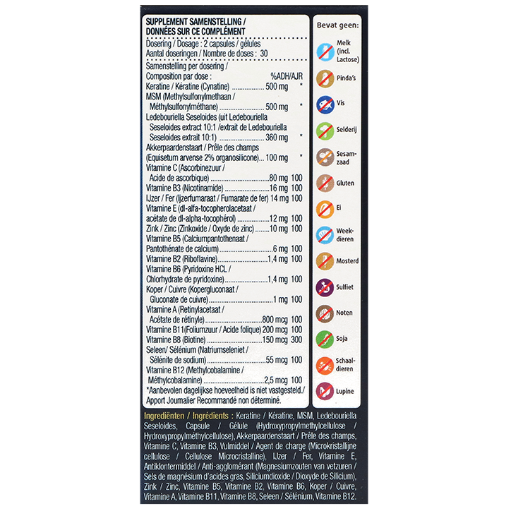 Lucovitaal Complex met Keratine - 60 capsules image 3