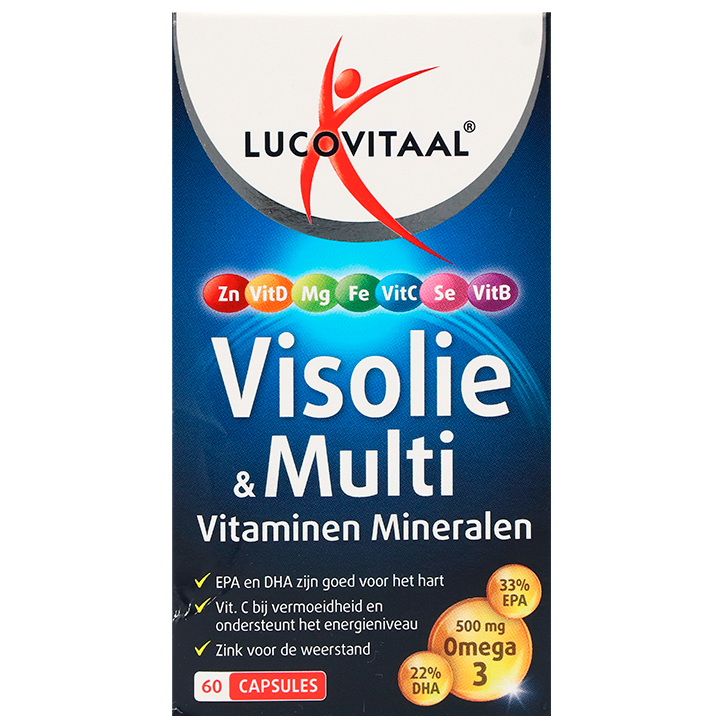 Lucovitaal Visolie & Multi Vitaminen Mineralen - 60 capsules image 1