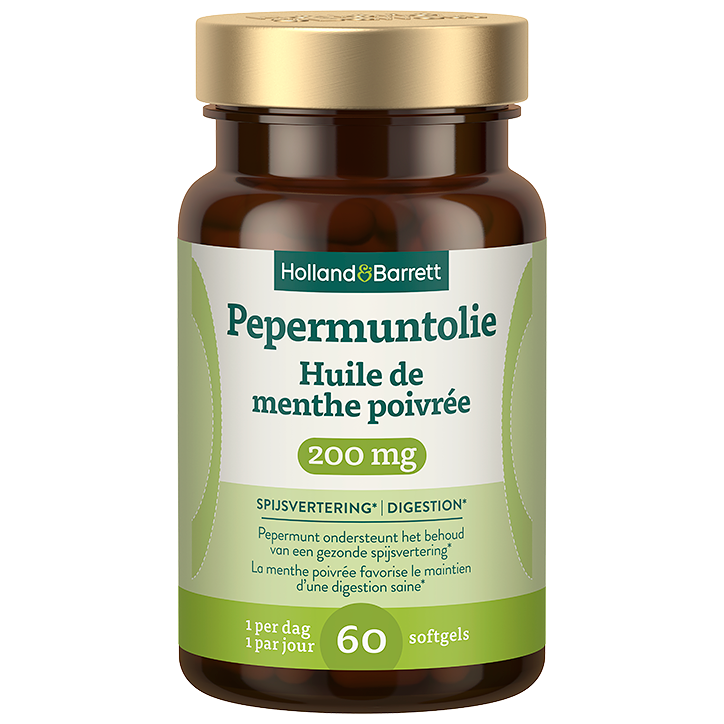 Holland & Barrett Pepermuntolie 200mg - 60 softgels image 1