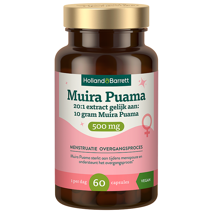 Holland & Barrett Muira Puama 500mg 20:1 Extract Gelijk Aan 10 Gram Muira Puama - 60 capsules image 1