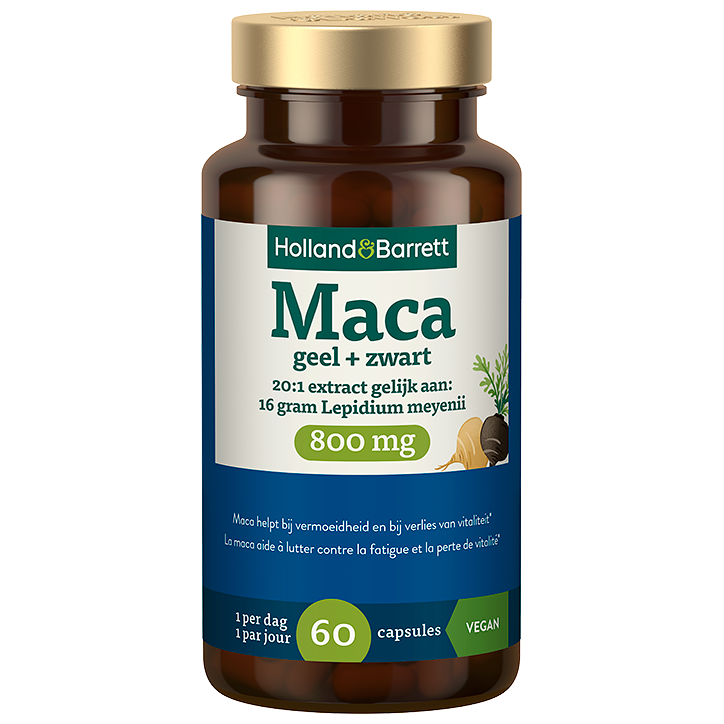 Holland & Barrett Maca Geel + Zwart 800mg - 60 capsules image 1