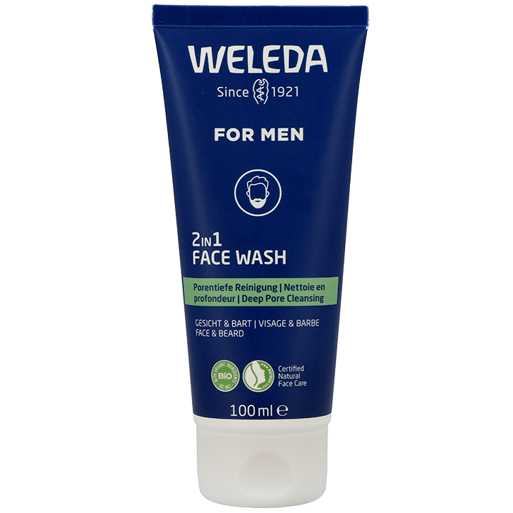 Weleda Men Gel Nettoyant 2-en-1 Visage & Barbe - 100ml image 1