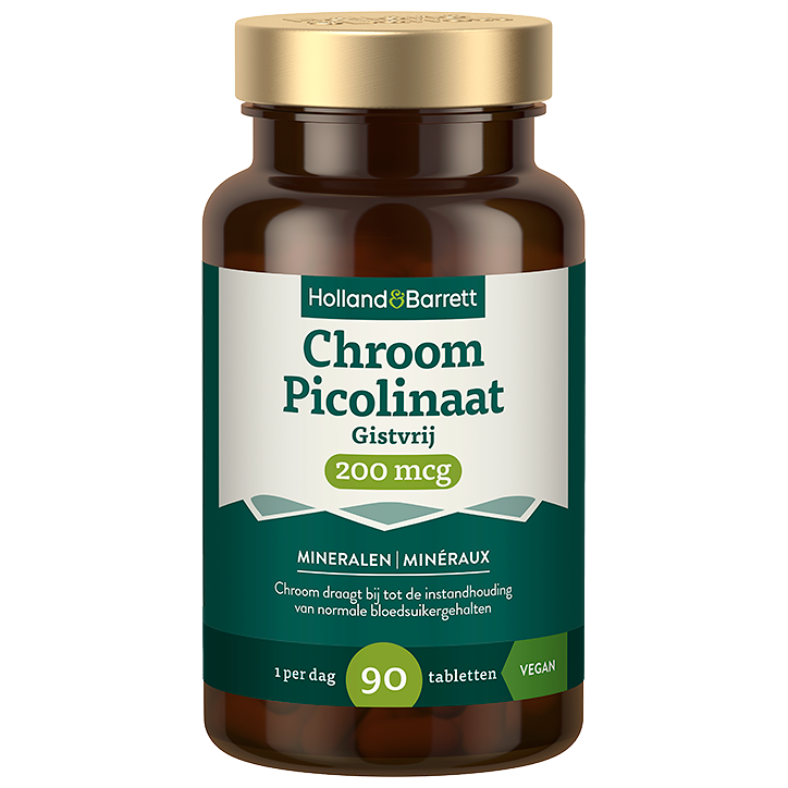 Holland & Barrett Chroom Picolinaat Gistvrij 200mcg - 90 tabletten image 1