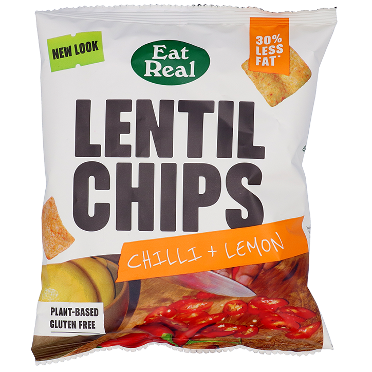 Eat Real Lentil Chips Chili + Lemon - 40g image 1