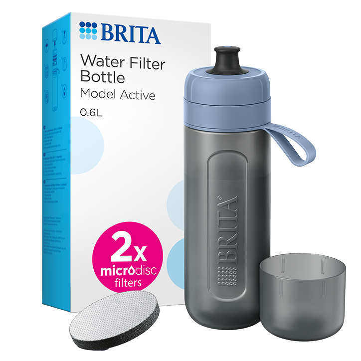 Brita Waterfilterfles Active 600ml Donkerblauw - inclusief 2 filters image 1