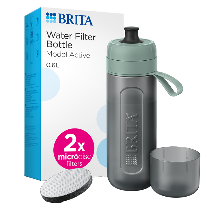Brita Waterfilterfles Active 600ml Donkergroen - inclusief 2 filters image 1