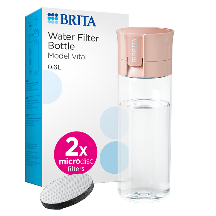 Brita Waterfilterfles Vital 600ml Abrikoosoranje - inclusief 2 filters image 1