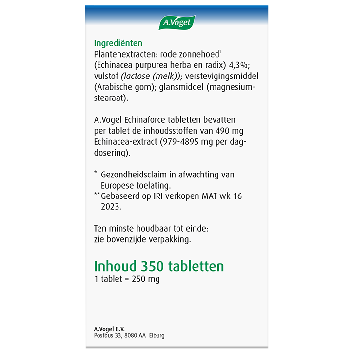 A. Vogel Echinaforce - 350 tabletten image 3