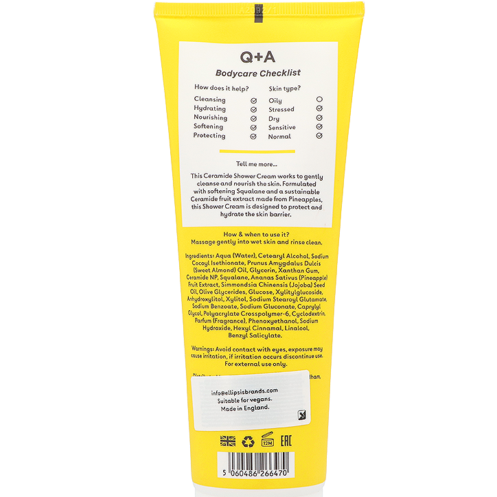 Q+A Crème de Douche aux Céramides - 250ml image 2