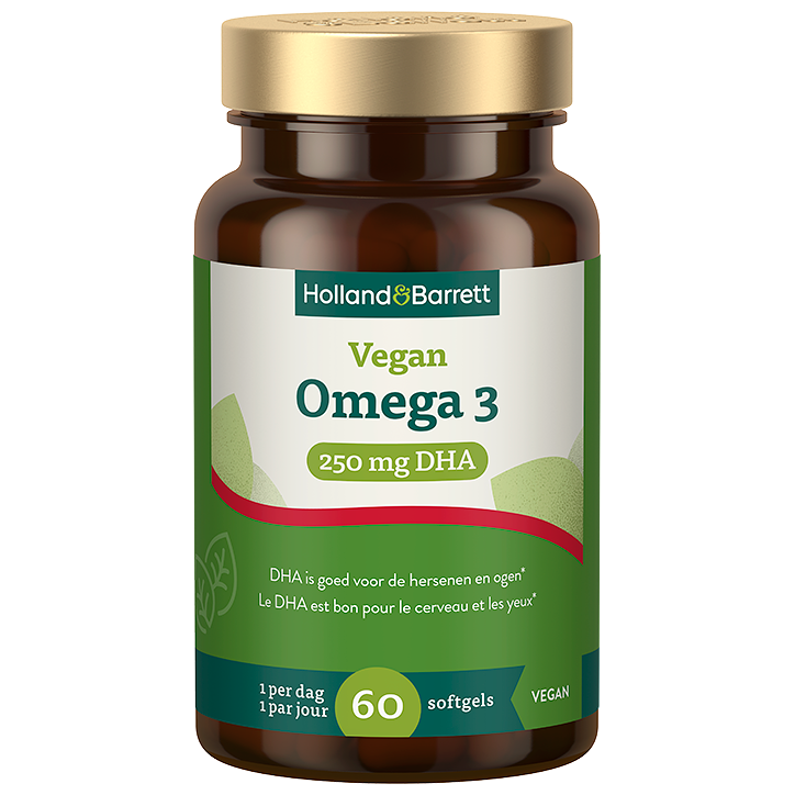 Holland & Barrett Oméga 3 Vegan 250 mg DHA - 60 softgels image 1