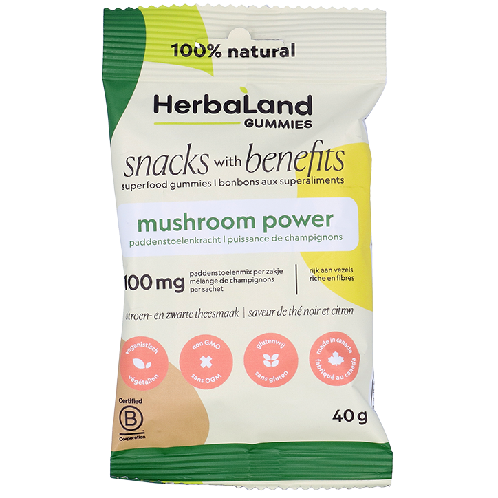 Herbaland Snacks with Benefits Mushroom Power Gummies - 40g image 1