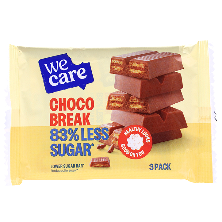 WeCare Lower Sugar Gaufrette au Chocolat - 3 x 21.5g image 1