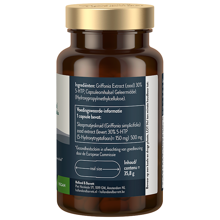 Holland & Barrett 5-HTP (5-Hydroxytryptofaan) 150mg Uit 500mg Griffonia Simplicifolia - 60 capsules image 2