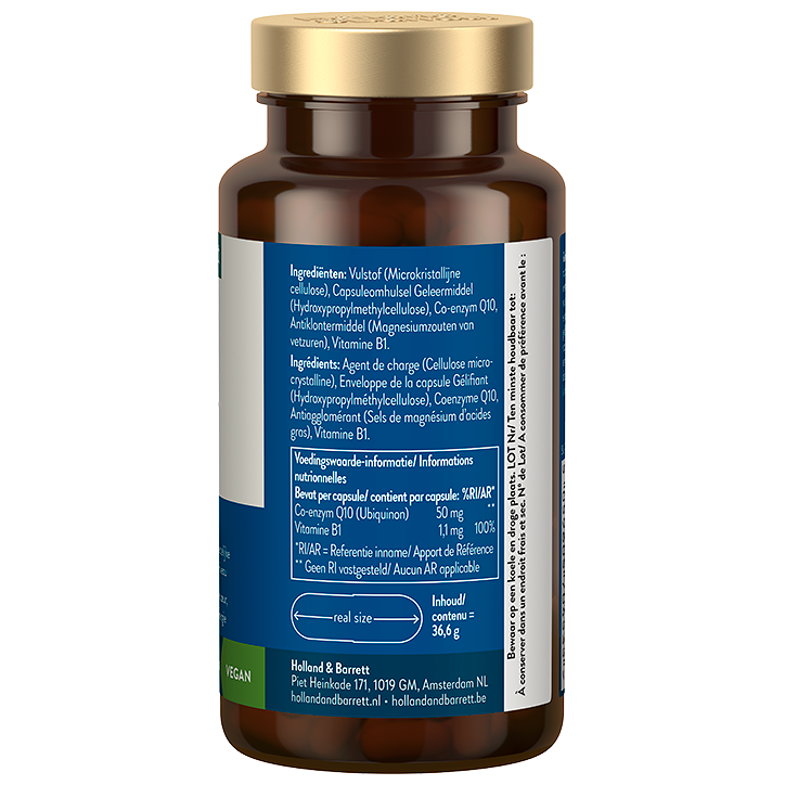 Holland & Barrett Q10 Vitamine B1 50mg - 120 capsules image 2