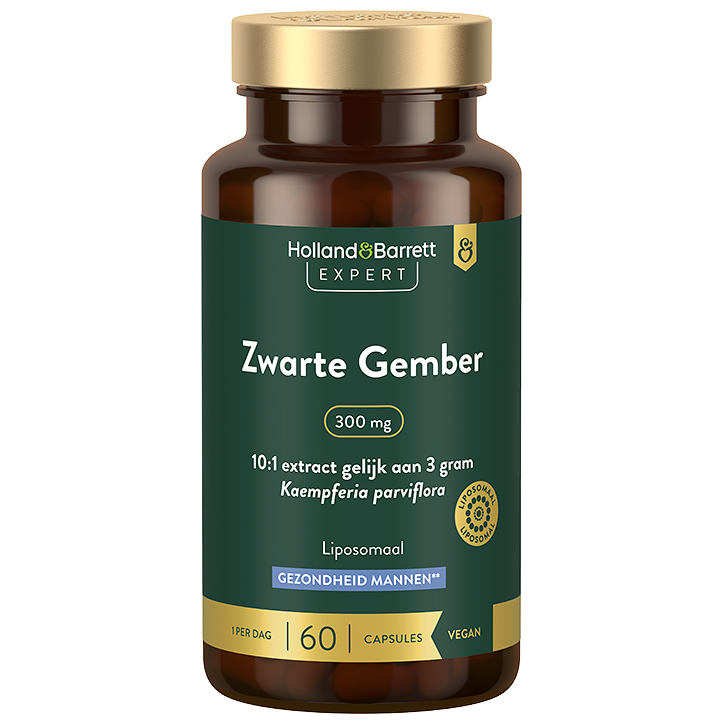 Holland & Barrett Expert Zwarte Gember 300mg 10:1 Extract Gelijk Aan 3 Gram Kaempferia Parviflora Liposomaal - 60 capsules image 2