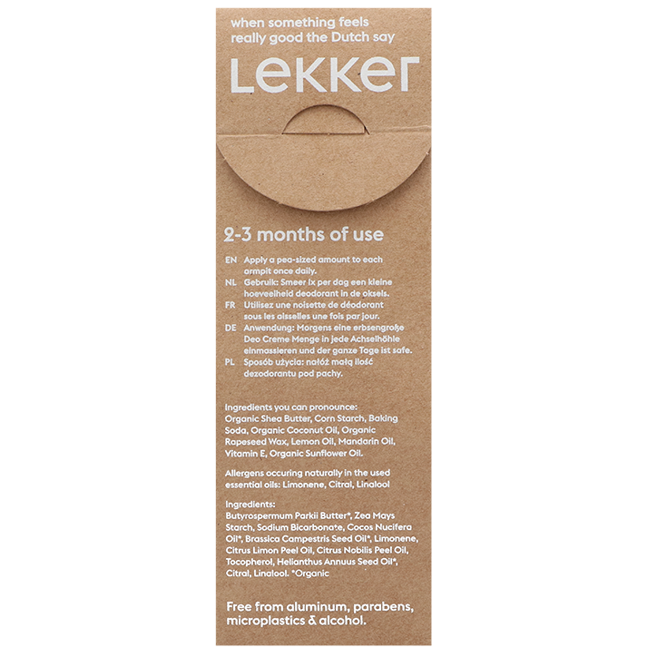 The Lekker Company Deodorant Mandarijn & Citroen - 30g image 3