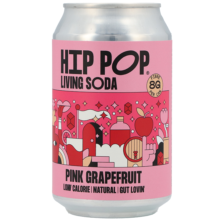 Hip Pop Living Soda Pink Grapefruit - 330ml image 1