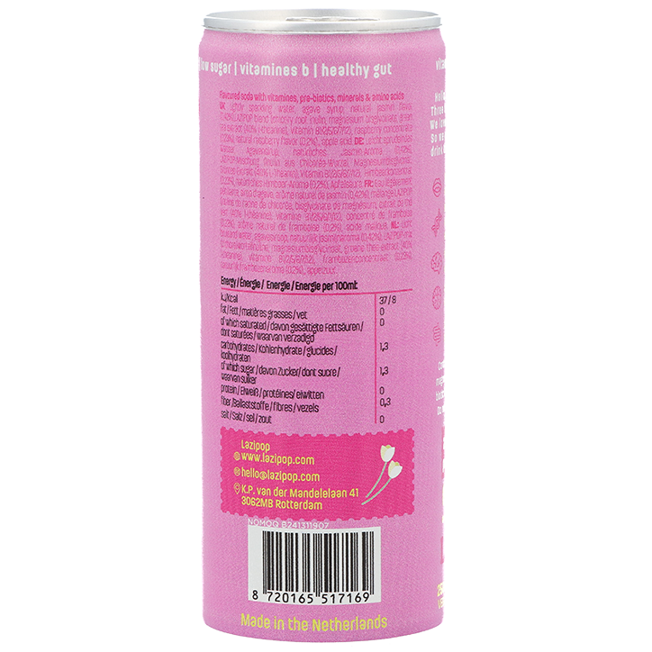 Lazipop Supporting Stress Relief Framboos & Jasmijn - 250ml image 2