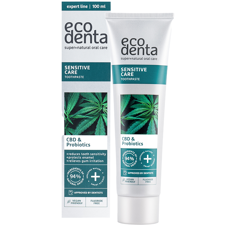 Ecodenta Sensitive Tandpasta Probiotica & CBD - 100ml image 1