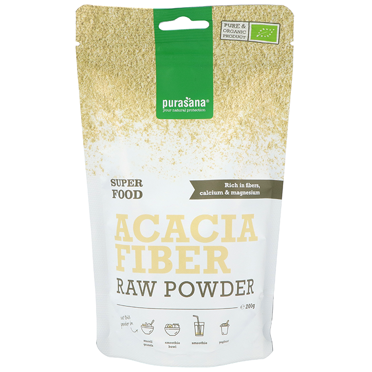 Purasana Superfood Poudre de Fibres d'Acacia Raw Bio - 200g image 1