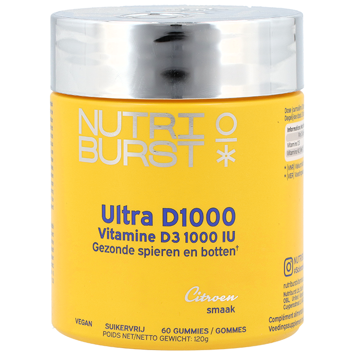 Nutriburst Ultra D1000 Vitamine D3 1000 IU - 60 gummies