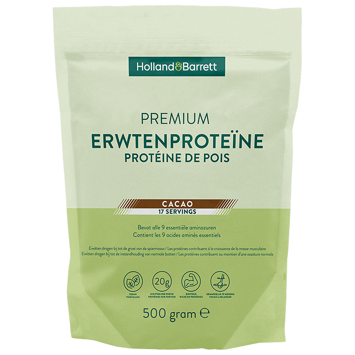 Holland & Barrett Premium Erwtenproteïne Cacao – 500g image 1