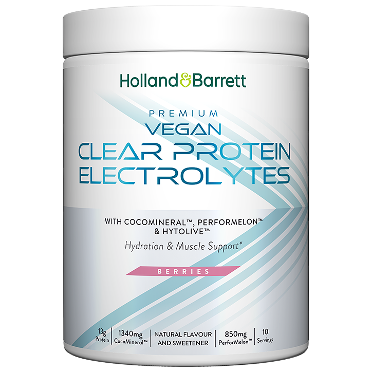 Holland & Barrett Premium Vegan Clear Protein Electrolytes Berries - 220g image 1