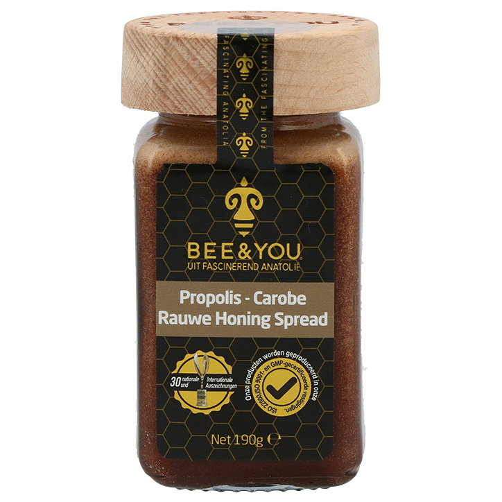 BEE&YOU Propolis Carobe Rauwe Honing Spread - 190g image 1