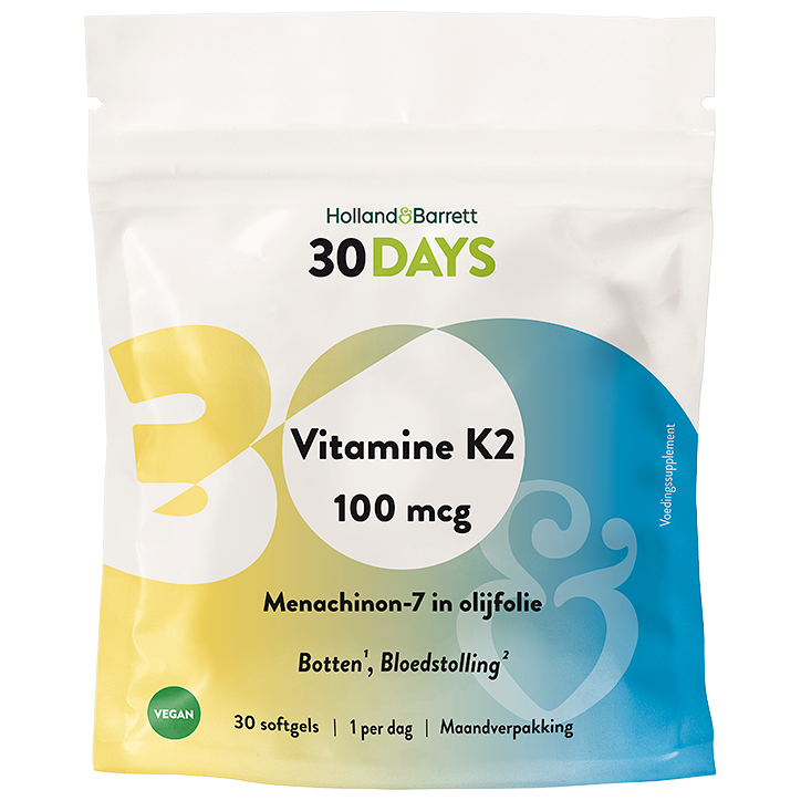 Holland & Barrett 30DAYS Vitamine K2 100mcg - 30 softgels image 1