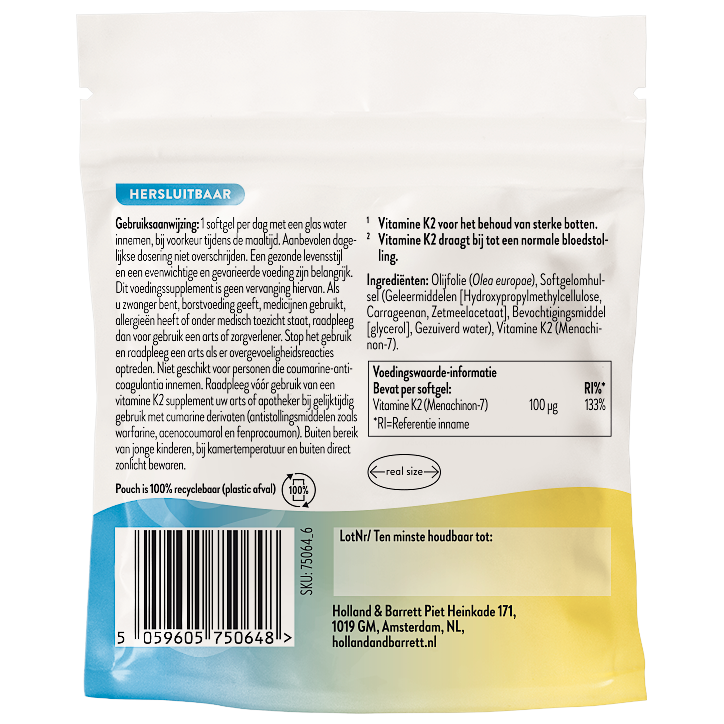 Holland & Barrett 30DAYS Vitamine K2 100mcg - 30 softgels image 2
