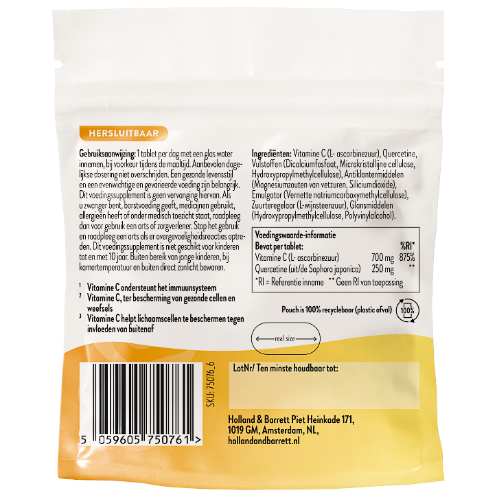 Holland & Barrett 30DAYS Quercetine 250mg + Vitamine C 700mg - 30 tabletten image 2