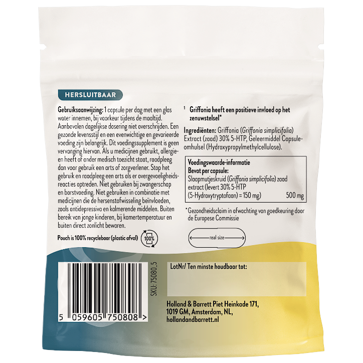 Holland & Barrett 30DAYS 5-HTP 150mg Uit 500mg Griffonia Simplicifolia - 30 capsules image 2