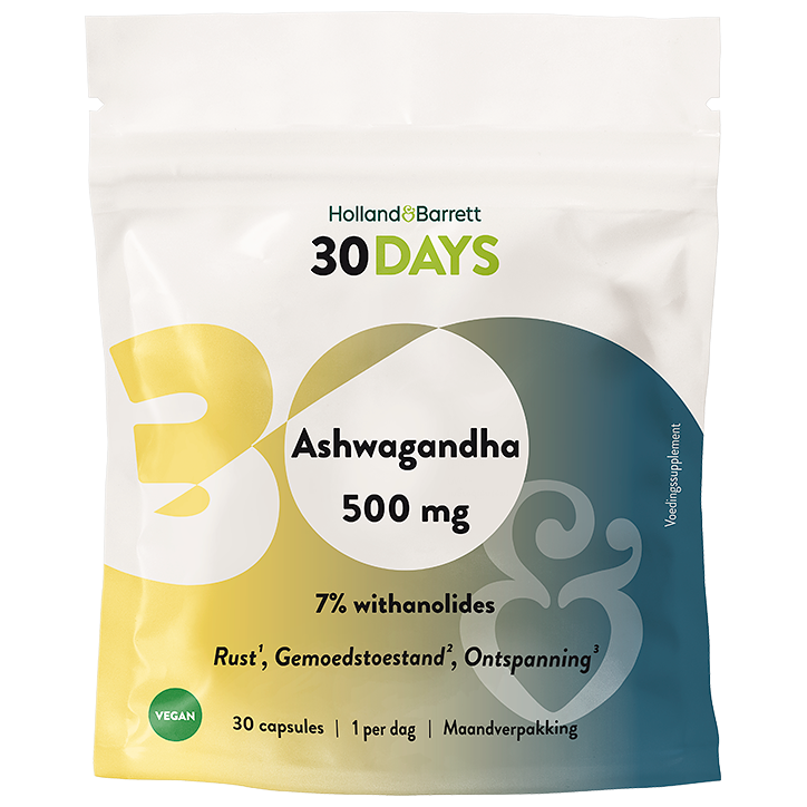 Holland & Barrett 30DAYS Ashwagandha 500mg 7% Withanolides - 30 capsules image 1