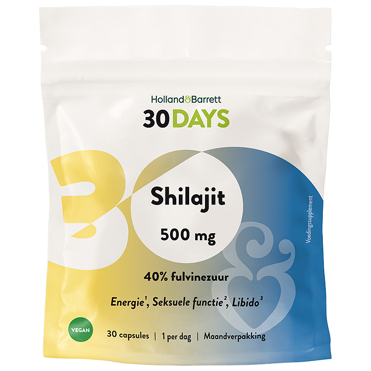 Holland & Barrett 30DAYS Shilajit 500mg 40% Fulvinezuur - 30 capsules image 1
