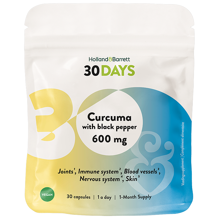 Holland & Barrett 30DAYS Kurkuma Met Zwarte Peper 600mg - 30 capsules