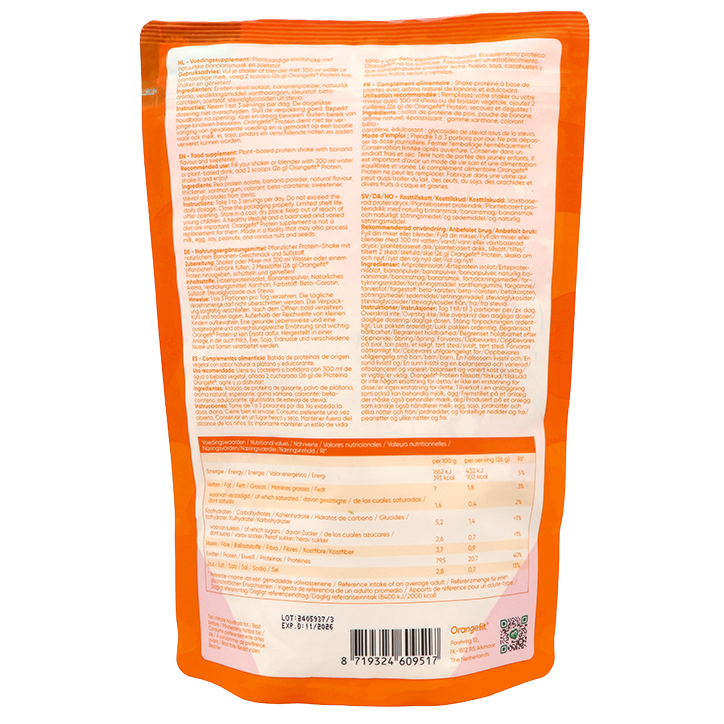 Orangefit Plantaardige Proteïne Banaansmaak – 260g image 2