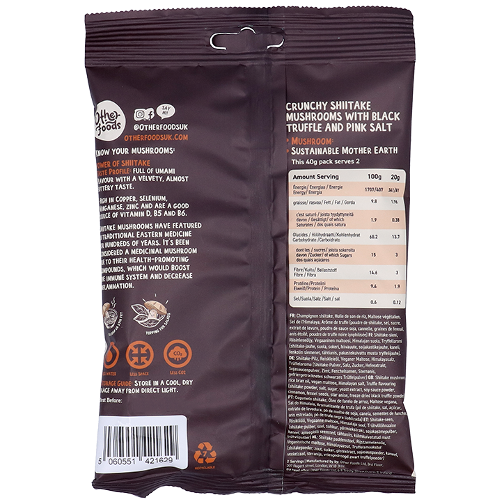 Other Foods Crunchy Shiitake Mushrooms Black Truffle Chips - 40g image 2