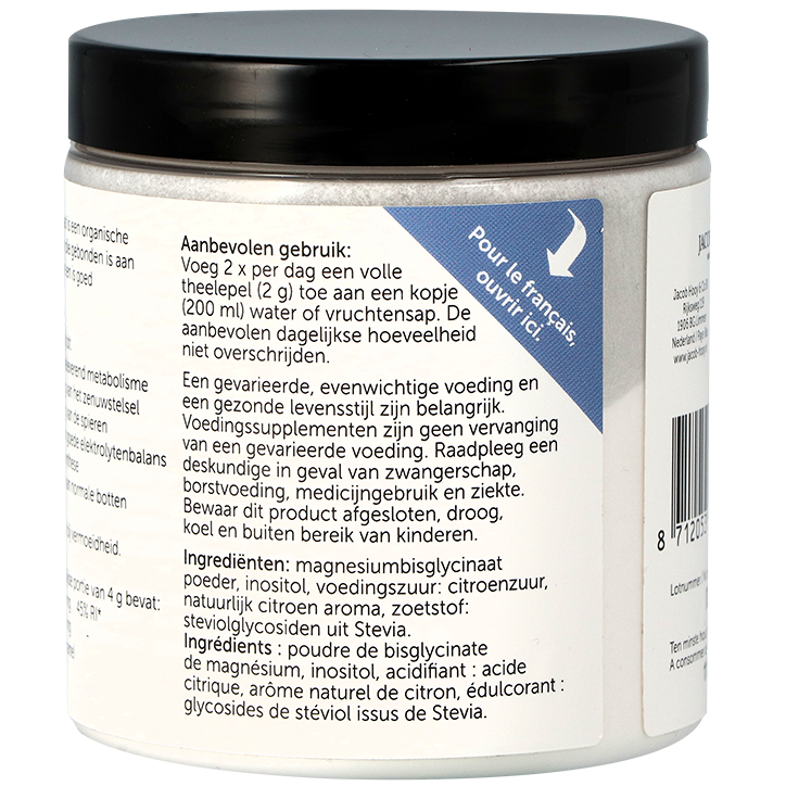 Jacob Hooy Magnesiumbisglycinaat Poeder met Inositol - 140g image 2