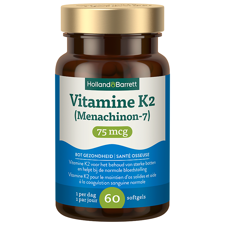 Holland & Barrett Vitamine K2 75mcg - 60 softgels image 1