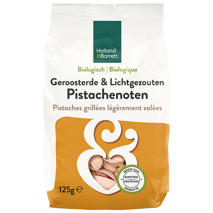 Holland & Barrett Biologische Geroosterde & Gezouten Pistachenoten - 125g image 1