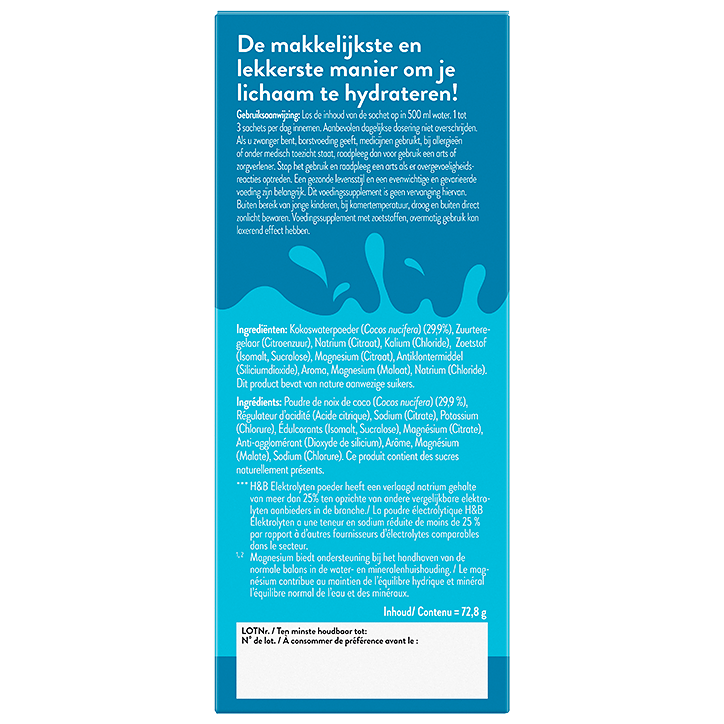 Holland & Barrett Hydrate Elektrolyten met Kokoswaterpoeder Ananassmaak - 14 sticks image 2