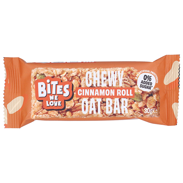 BitesWeLove Chewy Oat Bar Cinnamon Roll – 30g image 1