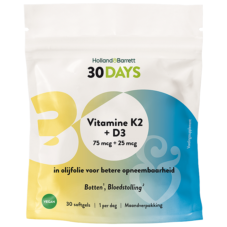 Holland & Barrett 30DAYS Vitamine K2 + D3 – 30 softgels
