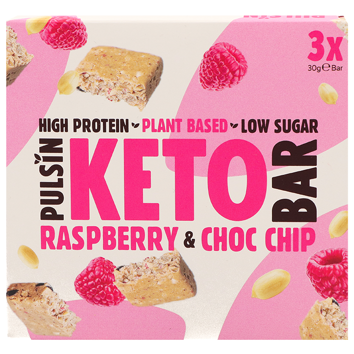 Pulsin Keto Raspberry & Choc Chip Multipack 3 x 30g image 1