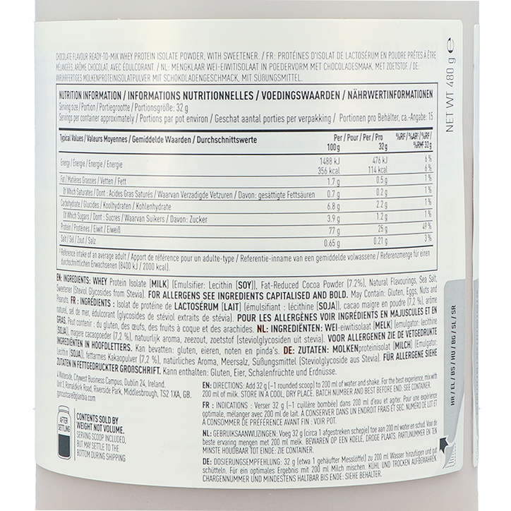 Optimum Nutrition Isopure Whey Protein Isolate Chocolate Flavour - 480g image 2