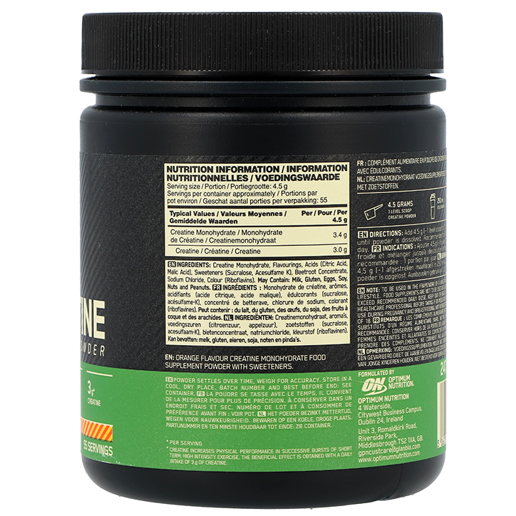 Optimum Nutrition Micronised Creatine Powder Orange - 247,5g image 2