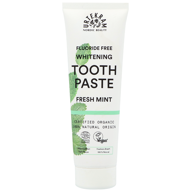 Urtekram Whitening Tandpasta Fresh Mint Fluoridevrij - 75ml image 1