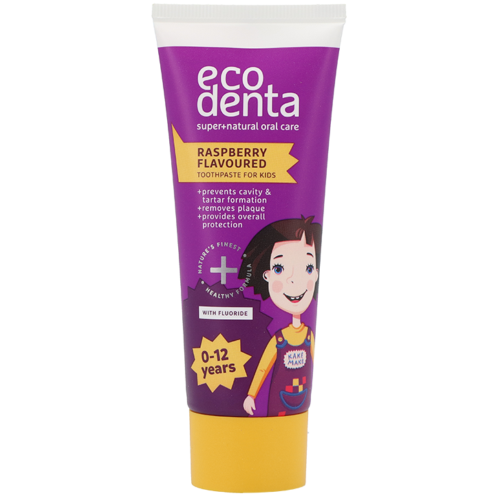 Ecodenta Kids Tandpasta Framboos met Fluor - 75ml image 2
