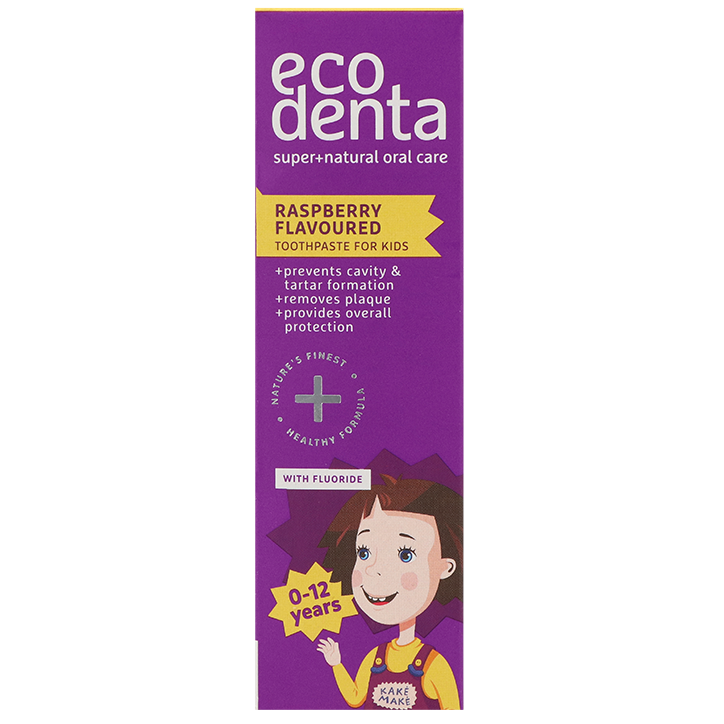 Ecodenta Kids Tandpasta Framboos met Fluor - 75ml image 3