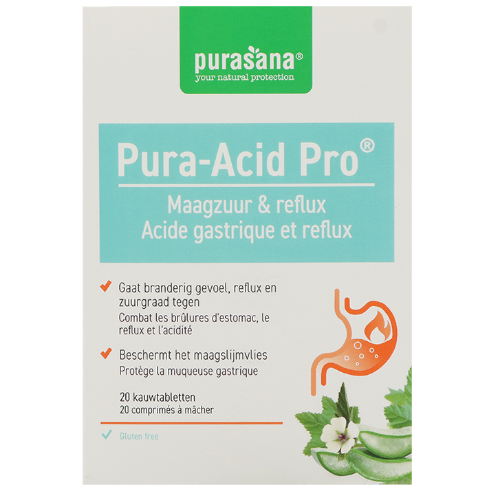 Purasana Pura-Acid Pro Maagzuur & Reflux - 20 kauwtabletten